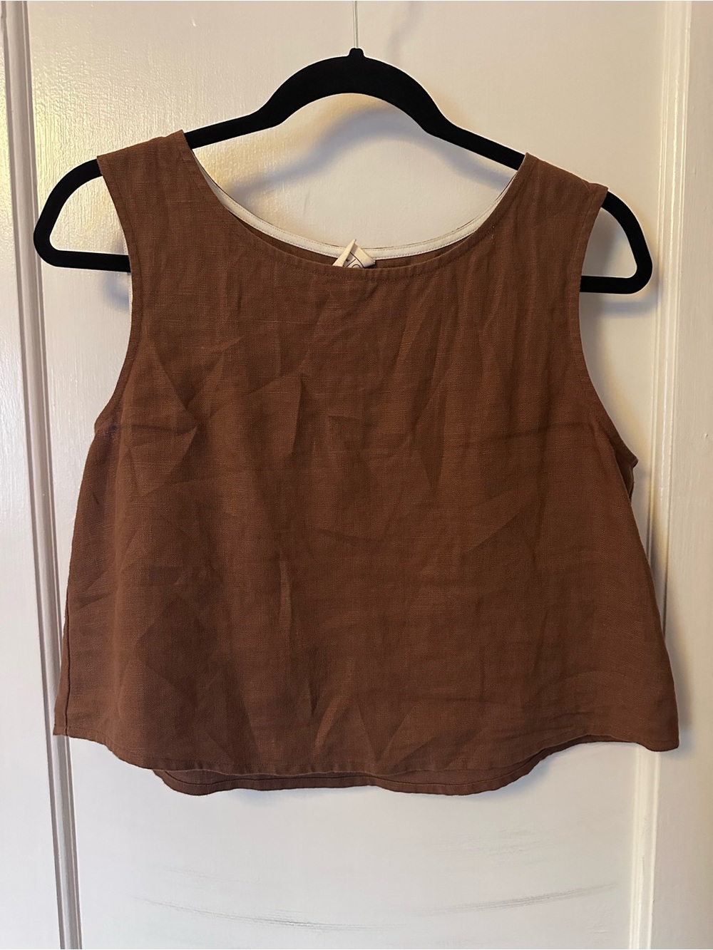 Atelier B Linen Crop Tank